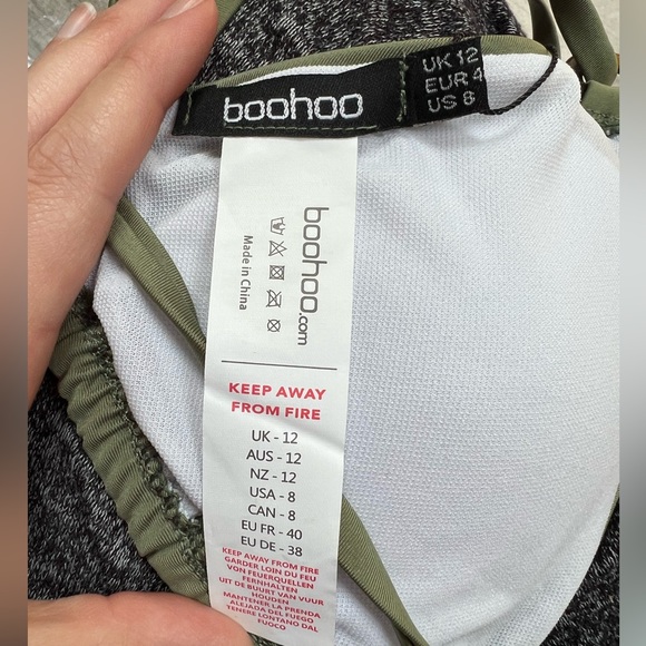 boohoo forest green ring detail micro bikini - Picture 9 of 10